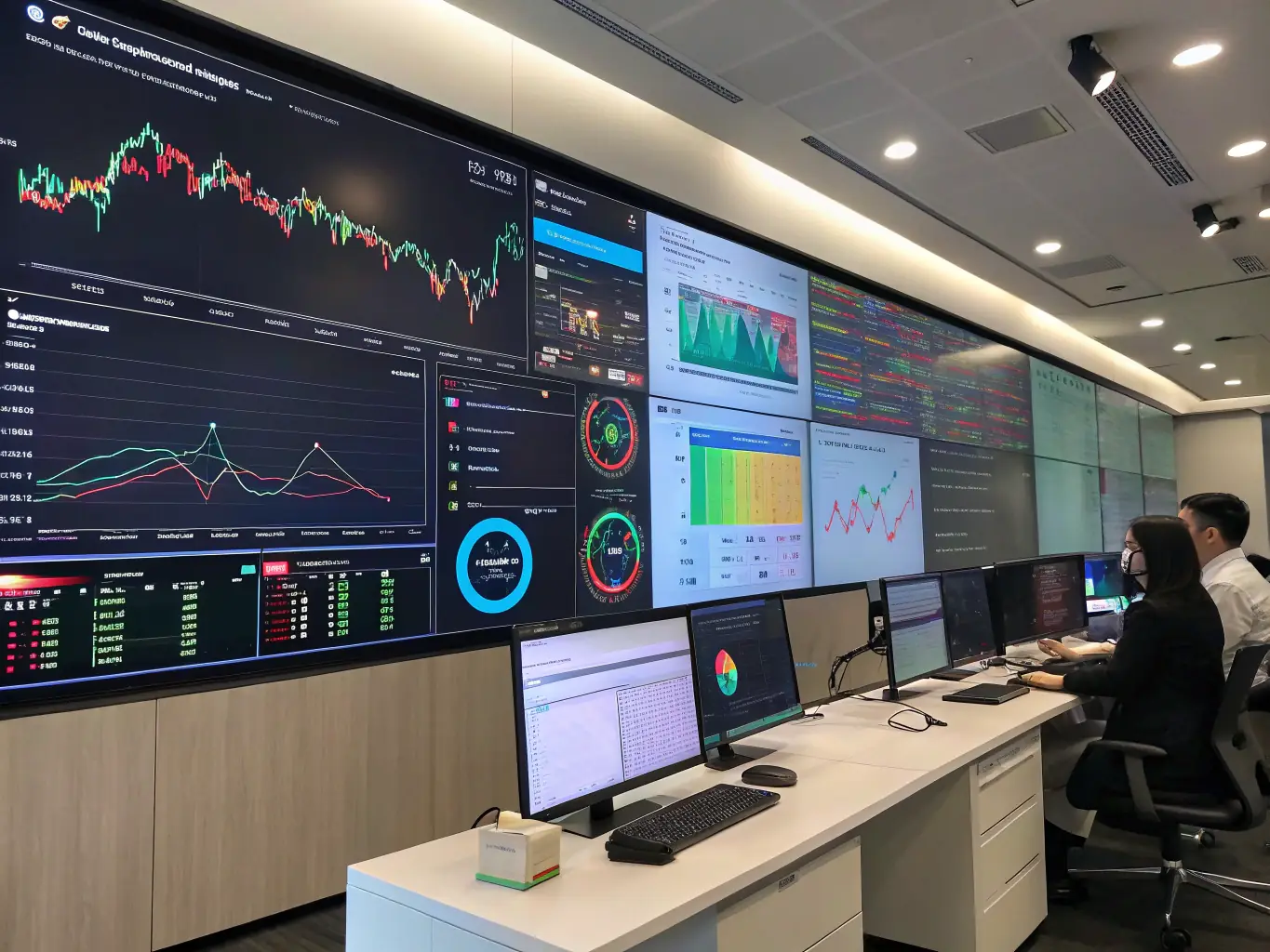 An image showcasing various data visualizations and analytical tools used in data science, such as charts, graphs, and coding interfaces, representing the breadth of skills covered in the training courses.
