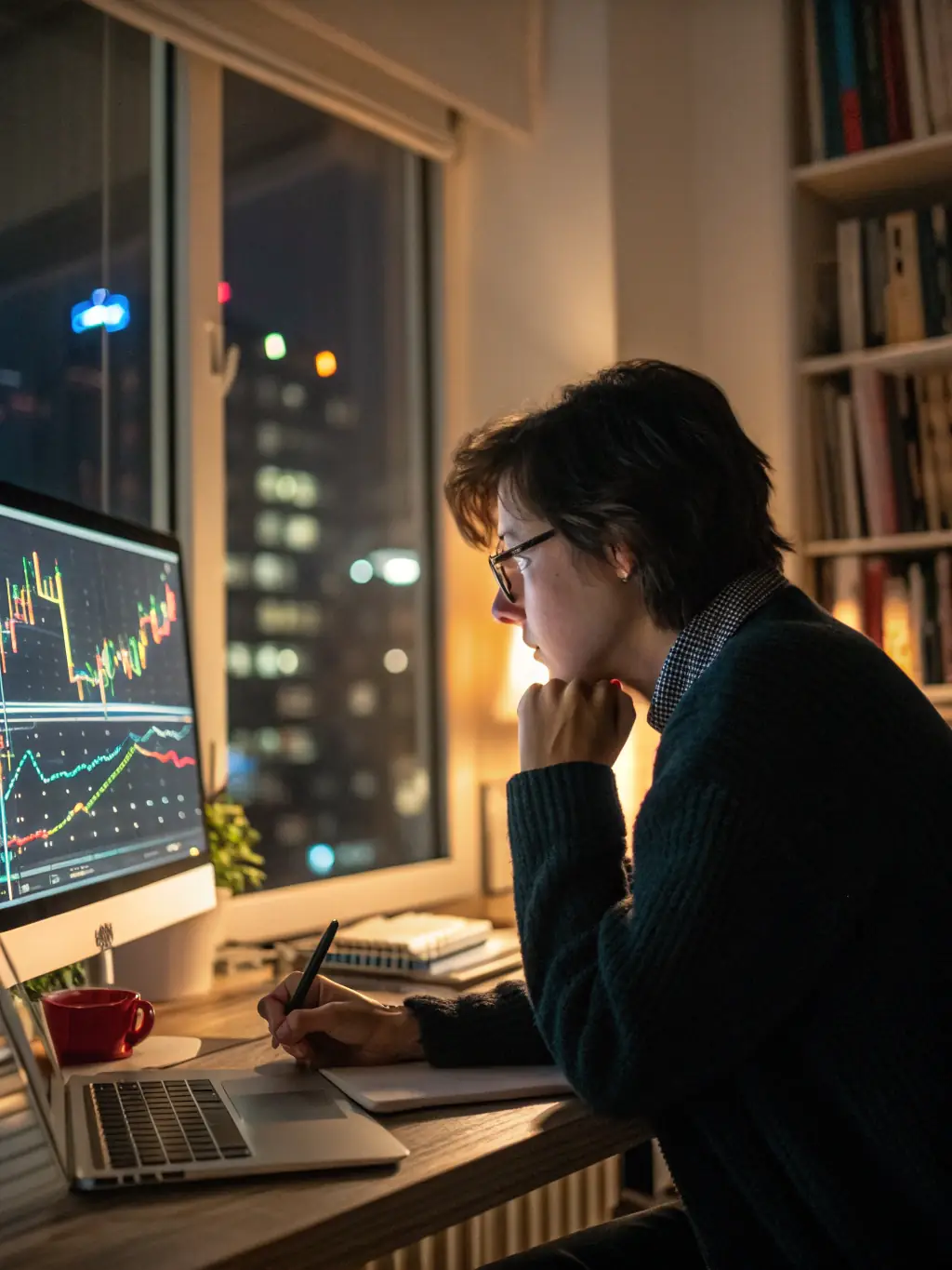 A focused image of a data analyst working with statistical software, highlighting data analysis as a core module.