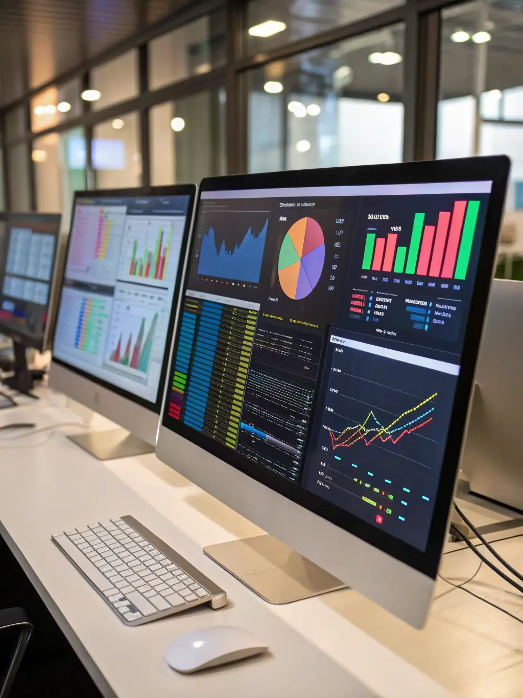 A visual representation of data visualization techniques, such as charts and graphs, emphasizing the importance of data presentation.
